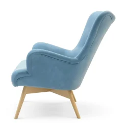 Fotele Wypoczynkowe| Fotel welurowy jasnoniebieski ZELE