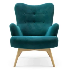 Fotel welurowy lazurowy ZELE