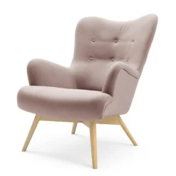 Fotele Wypoczynkowe| Fotel welurowy wrzosowy ZELE