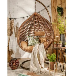 Meble Ogrodowe|Meble Ogrodowe|inny Fotel wiszący WALLANO II z brązowym siedziskiem