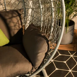 Meble Ogrodowe|Meble Ogrodowe| Fotel wiszący WIERI z ciemnoszarym siedziskiem