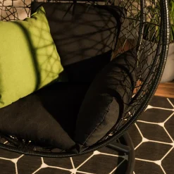 Fotel wiszący WIERI z czarnym siedziskiem