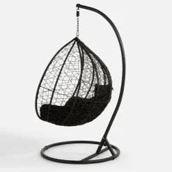 Fotel wiszący WIERI z czarnym siedziskiem