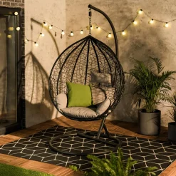 Meble Ogrodowe|Meble Ogrodowe| Fotel wiszący WIERI z szarym siedziskiem