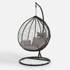 Meble Ogrodowe|Meble Ogrodowe| Fotel wiszący WIERI z szarym siedziskiem