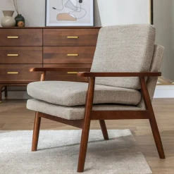 Fotel wypoczynkowy beżowy CROXTA