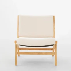 Fotel wypoczynkowy boucle beżowy STARKINI