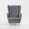 Fotele Wypoczynkowe| Fotel wypoczynkowy uszak szary ASEL