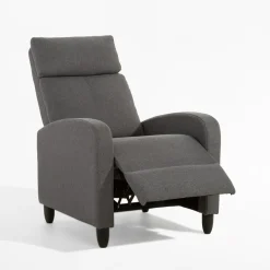 Fotele Wypoczynkowe| Fotel wypoczynkowy z funkcją relaksu ciemnoszary KATINIO