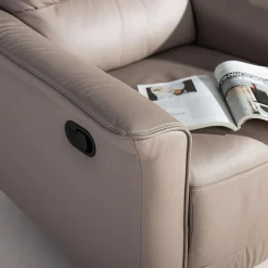 Fotele Wypoczynkowe| Fotel wypoczynkowy z funkcją relaksu skórzany ALASSIO