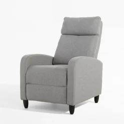 Fotel wypoczynkowy z funkcją relaksu jasnoszary KATINIO