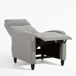 Fotel wypoczynkowy z funkcją relaksu jasnoszary KATINIO