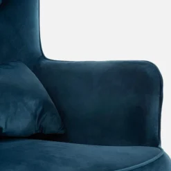 Fotele Wypoczynkowe|inny Fotel wypoczynkowy z podnóżkiem granatowy JEXI