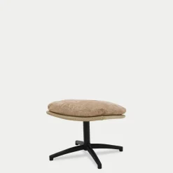 Fotel wypoczynkowy z podnóżkiem beżowy DEFIT