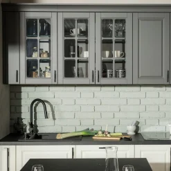 Fronty Przeszklone|Qubik Front szpros HAMPTON 60x59,6 cm onyx szary