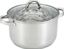 Garnki, Patelnie I Pokrywki| Garnek ze stali nierdzewnej srebrny GAMMA 6,1 l