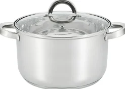 Garnki, Patelnie I Pokrywki| Garnek ze stali nierdzewnej srebrny GAMMA 6,1 l