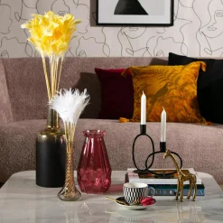 Gałązka dekoracyjna PIÓRA żółte 72 cm, 12 szt.