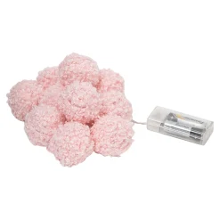 Dekoracje Led| Girlanda świetlna LED pompony różowe 10 szt.