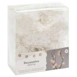 Dekoracje Led| Girlanda świetlna LED pompony białe 10 szt.