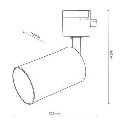 TK Tomasz Krywult Głowica na szynoprzewód biała TRACER