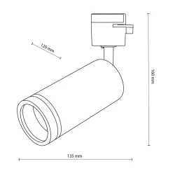 Szynoprzewody|Spoty Montowane Na Szynie|TK Tomasz Krywult Głowica na szynoprzewód czarna TRACER JET RING