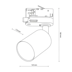 TK Tomasz Krywult Głowica na szynoprzewód 3-obwodowy czarna TRACER TOP
