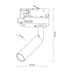 Szynoprzewody|Spoty Montowane Na Szynie|TK Tomasz Krywult Głowica na szynoprzewód 3-obwodowy czarna TRACER LAGOS