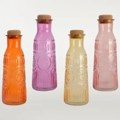 inny Karafka szklana z korkiem 1L MIX