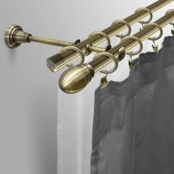 Firany, Zasłony I Akcesoria|inny Karnisz podwójny PAR, 160 cm, mosiądz antyczny
