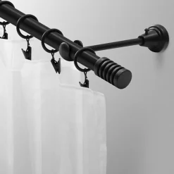 Firany, Zasłony I Akcesoria|inny Karnisz pojedynczy PORTO, 160 cm, czarny