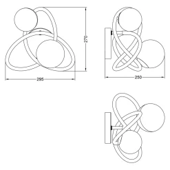 Zumaline Kinkiet 2 kule czarno-złoty NISYRO