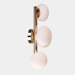 domiluce Kinkiet 3 owalne klosze biało-złoty UFO