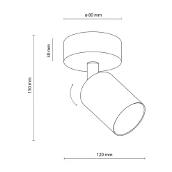Kinkiety|TK Tomasz Krywult Kinkiet 1 reflektor czarny TOP