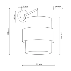 TK Tomasz Krywult Kinkiet abażur czarny CALISTO