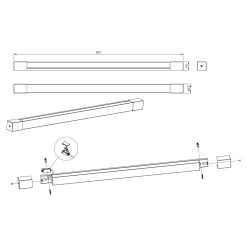 Kinkiety|Zumaline Kinkiet łazienkowy LED IP44 nikiel PARKS 90,2 cm