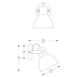 Zumaline Kinkiet czarno-złoty DELTA