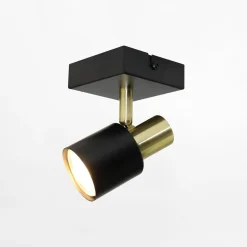 LED-POL Kinkiet czarno-złoty ORO NARVA