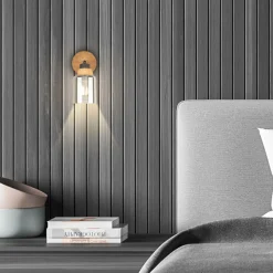 Kinkiety|inny Kinkiet czarny jasne drewno HEMA