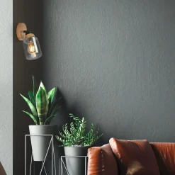 Kinkiety|inny Kinkiet czarny jasne drewno HEMA