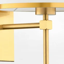 inny Kinkiet do salonu abażur biało-złoty ABBANO