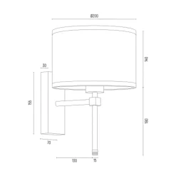 inny Kinkiet do salonu abażur biało-złoty ABBANO