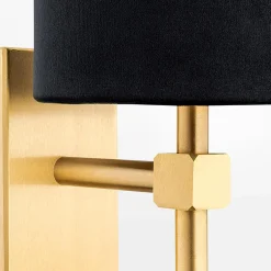 inny Kinkiet do salonu abażur czarno-złoty ABRUZZO