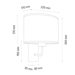 Kinkiety|Spot - Light Kinkiet do salonu drewniany abażur kremowy MERCEDES