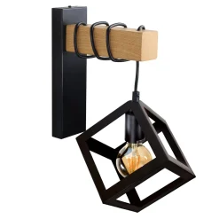 Kinkiet geometryczny czarny SWEDEN WOOD