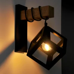 Kinkiet geometryczny czarny SWEDEN WOOD