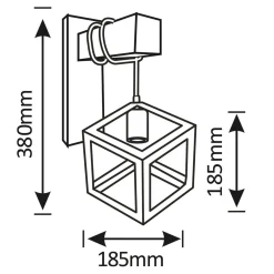 Kinkiet geometryczny czarny SWEDEN WOOD