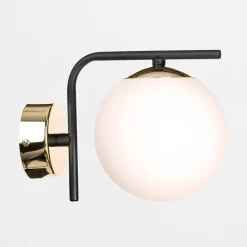 domiluce Kinkiet kula czarno-złoty AURORA