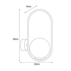 Kinkiety|inny Kinkiet kula czarny PARVA
