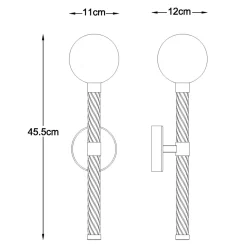 Zumaline Kinkiet kulisty klosz złoty MIDA